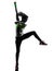 Woman exercising fitness zumba dancing silhouette