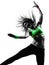 Woman exercising fitness zumba dancing silhouette