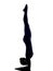 Woman exercising vrschikasana scorpion pose yoga silhouette