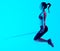 Woman exercsing jumping rope fitness exercices isolated