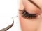 Woman eye with long eyelashes. Eyelash extension