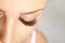 Woman Eyes with Long Eyelashes. Eyelash Extension. Beautiful Lashes