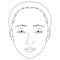 woman face, drooping eyelids, ptosis ,outline illustration