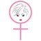 Woman face female symbol women`s day awareness illustration isolated white background