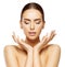 Woman Face Hands Beauty, Skin Care Makeup Eyes Closed, Make Up