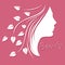 Woman face silhouette - beauty logo or emblem with female shape