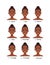 Woman Face types. Beautiful Black girl.Flat Cartoon Color Style. White background.Vector stock illustration