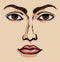 Woman face. Vector drawing icon