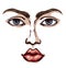 Woman face. Vector drawing icon