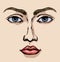 Woman face. Vector drawing icon