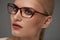 Woman In Fashion Glasses. Beautiful Female In Stylish Eyeglasses