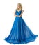 Woman Fashion Long Prom Dress, Elegant Girl, Blue Ball Gown