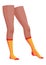 Woman fashion stocking, cartoon icon. Legs in fashionable socks. Elegant female legs. Clothing pieces, garment with