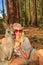 Woman feeding kangaroo