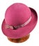 Woman felt magenta hat with wide brims