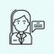 woman, femenine,speech bubbles icon. Element of Feminism for mobile concept and web apps icon. Outline, thin line icon for website