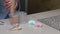 A woman fills an ice cream lolly mold with buttercream. Using a pastry bag. Homemade cream ice cream