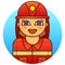 Woman firefighter vector illustration