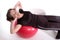 Woman on fitness ball