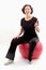 Woman on fitness ball