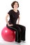 Woman on fitness ball