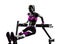 Woman fitness bench press push-ups exercises silhouette