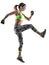 Woman fitness boxing pilates excercises isolated