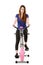 Woman fitness cardio workout on an exercise bike