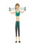 Woman fitness. Icon of girl doing sport exercises. Active and healthy life concept. Female workout fitness, aerobic or