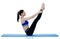Woman fitness pilates exercices isolated