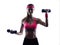 Woman fitness weights training exercises