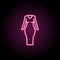 Woman fitted dress neon icon. Simple thin line, outline vector of clothes icons for ui and ux, website or mobile application