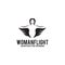 Woman flight logo design template