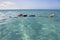 Woman floating and relaxing in the sea