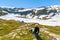 Woman in Folgefonna glacier