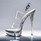 woman footwear, futuristic high heel shoe with decorations, generative ai illustration