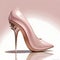 woman footwear, high heel pink pump with decorations, generative ai illustration