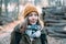 Woman in forest, outdoor portait