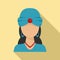 Woman fortune teller icon, flat style