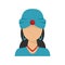 Woman fortune teller icon, flat style