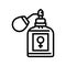 woman fragrance bottle perfume line icon vector illustration