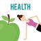 Woman and fresh green apple nutrition health food