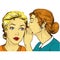 Woman friend gossip pop art comic cartoon vector icon