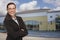 Woman In Front of Commercial Building