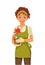 Woman gardener. Vector illustration