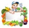 Woman Gardener Vegetables Sign