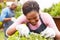 Woman gardening home