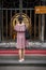 Woman at the gates in Wenshu Monastery