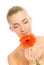 Woman with gerbera flower