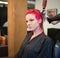 Woman Getting Hair Dyed Red